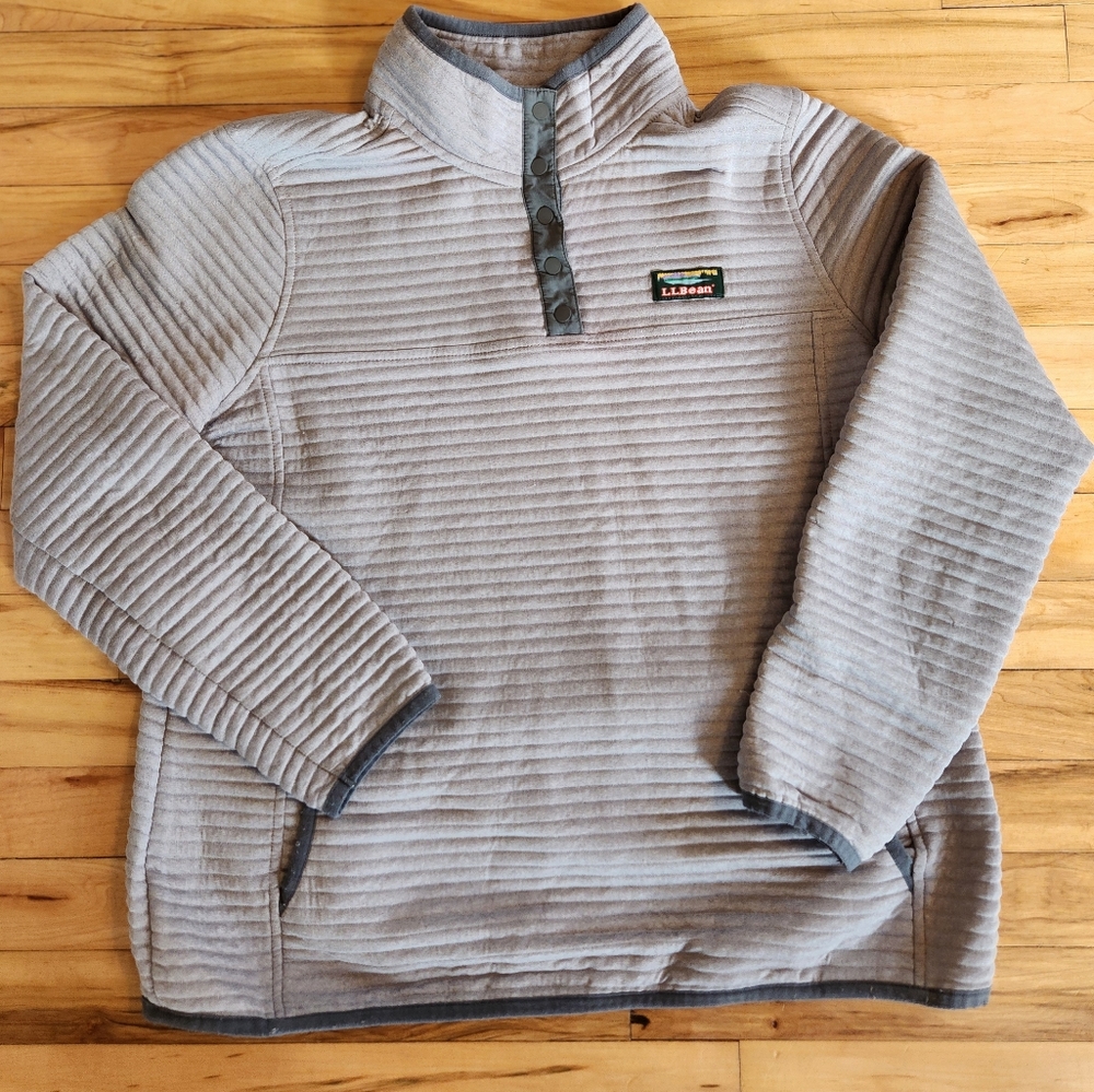 LL Bean women's Airlight Knit Pullover Gray